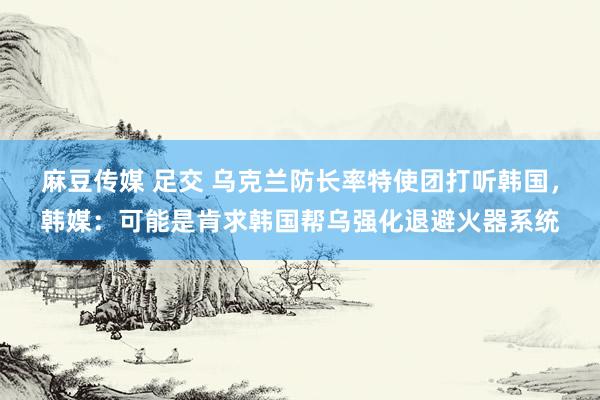 麻豆传媒 足交 乌克兰防长率特使团打听韩国，韩媒：可能是肯求韩国帮乌强化退避火器系统