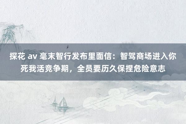 探花 av 毫末智行发布里面信：智驾商场进入你死我活竞争期，全员要历久保捏危险意志
