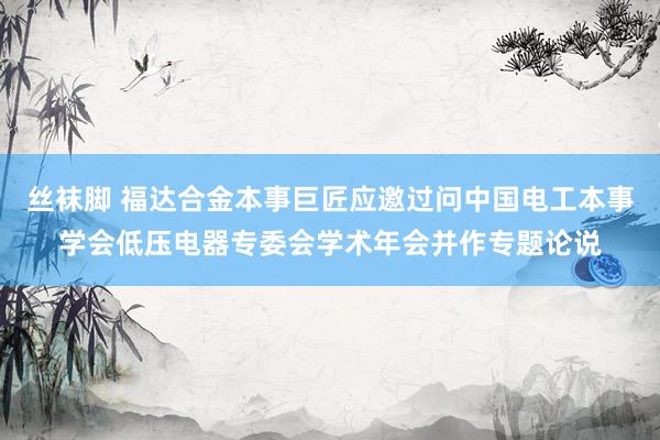 丝袜脚 福达合金本事巨匠应邀过问中国电工本事学会低压电器专委会学术年会并作专题论说