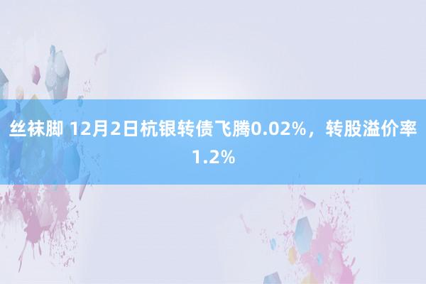 丝袜脚 12月2日杭银转债飞腾0.02%，转股溢价率1.2%