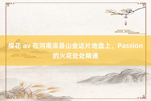 探花 av 在河南嵩县山金这片地盘上，Passion的火花处处精通