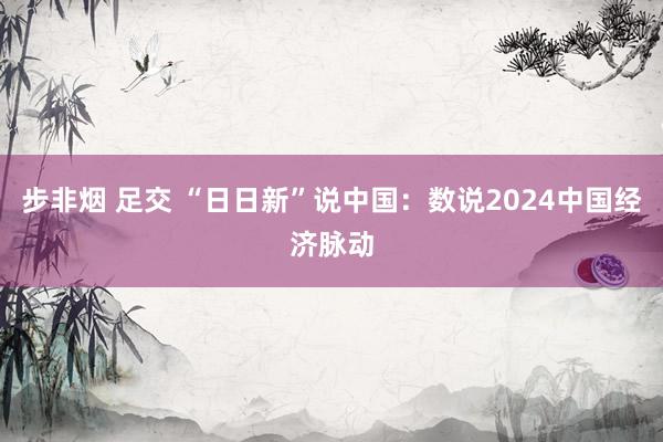 步非烟 足交 “日日新”说中国：数说2024中国经济脉动