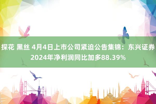 探花 黑丝 4月4日上市公司紧迫公告集锦：东兴证券2024年净利润同比加多88.39%